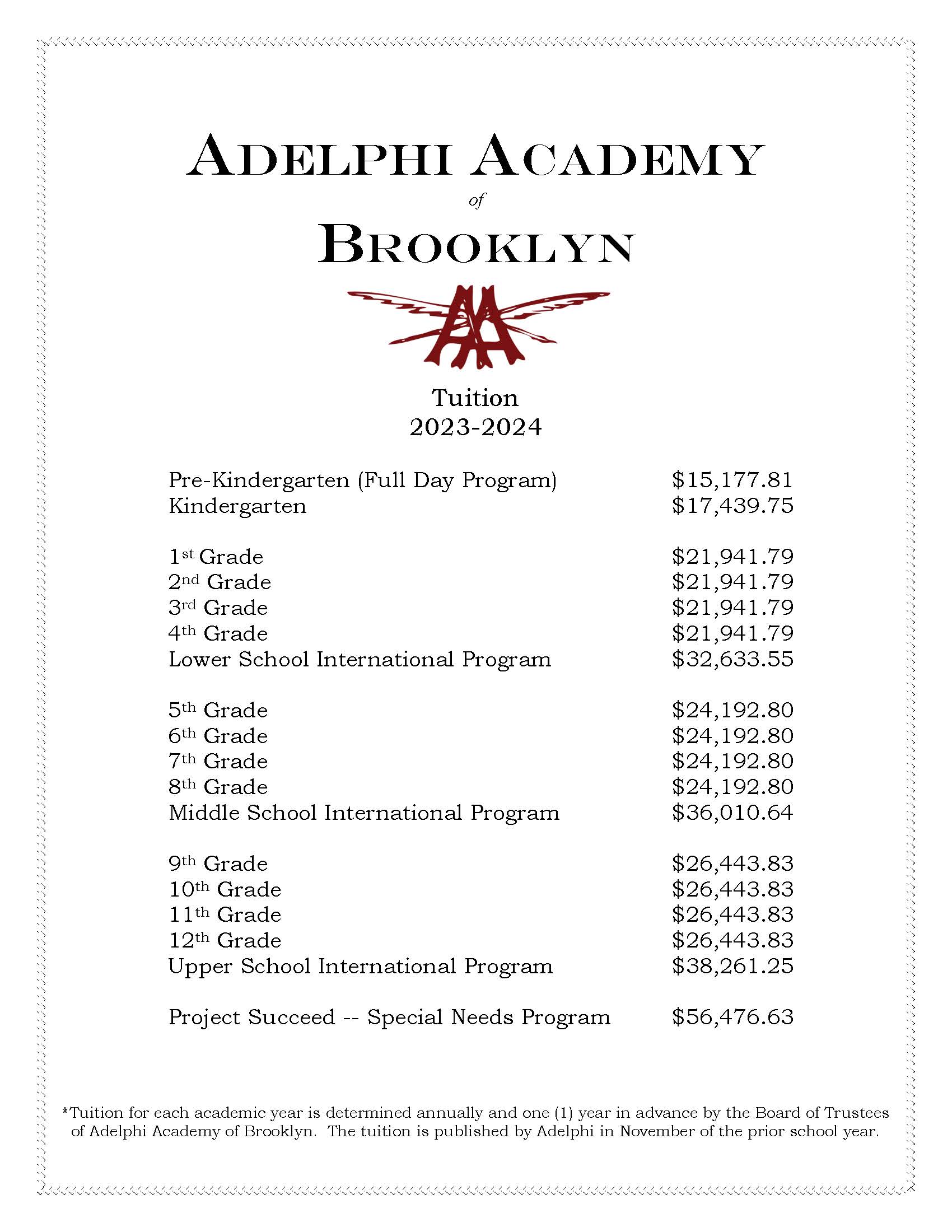Tuition & Fees Adelphi Academy