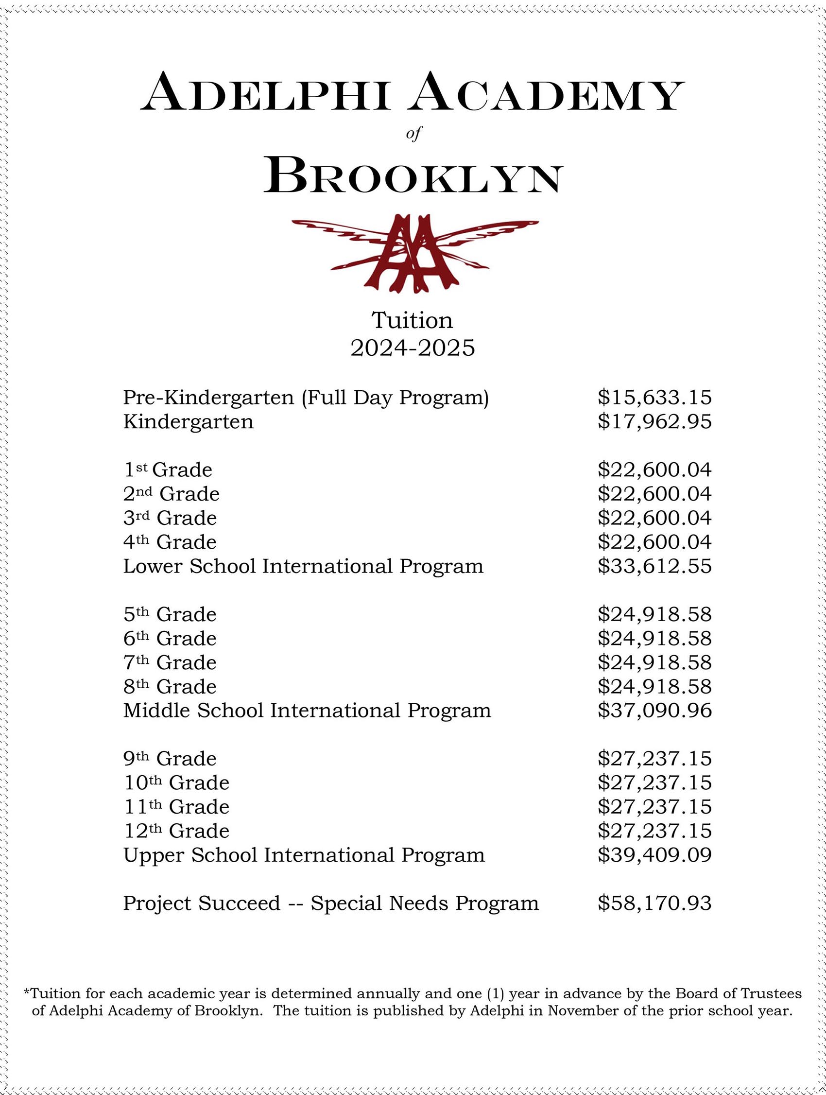 Tuition & Fees Adelphi Academy